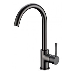 Euro Round Gunmetal Grey Kitchen Sink Mixer Tap 360° Swivel